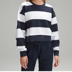 Lululemon perfectly oversized cropped crew *stripes